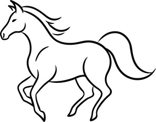 Running Horse Line Art