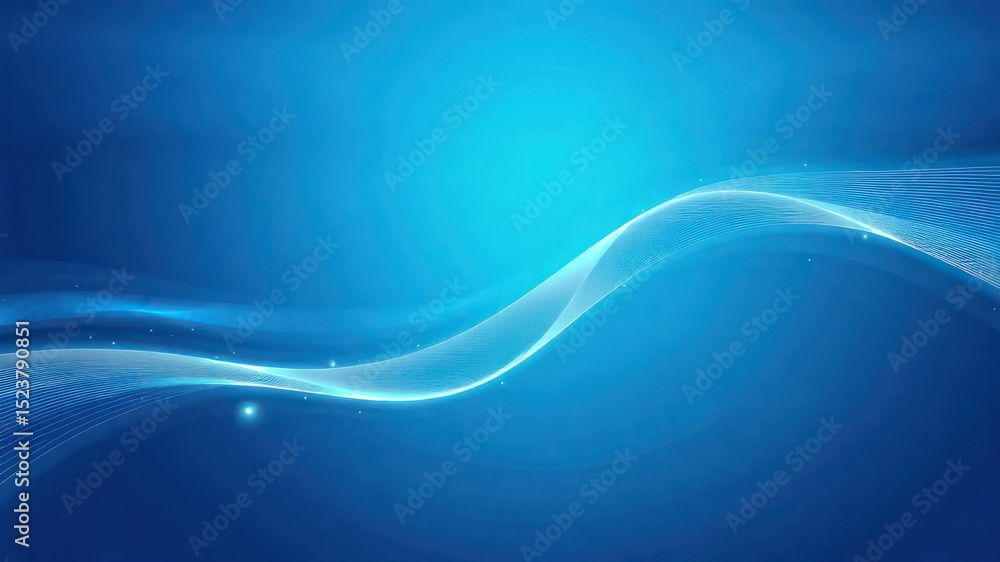 Poster subtle flowing lines of white light against a blue shaded backdrop to create a dynamic and visually 