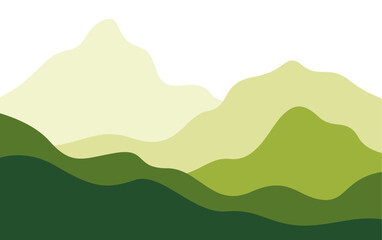Mountains landscape green color gradient vector