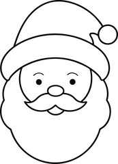 Santa Claus Face Line Art