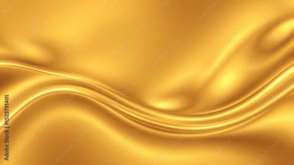 Poster golden silky surface with smooth ripples and soft textures, ideal for adding elegance and warmth to 
