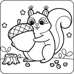 Squirrel Holding a Giant Acorn