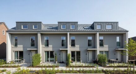Modern row houses exterior view