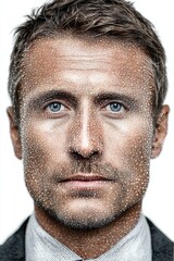 Fototapeta premium Mans Face Covered in Frost.