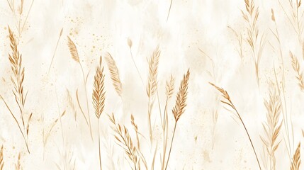 A serene illustration of golden grass against a soft beige background, perfect for nature-inspired designs.