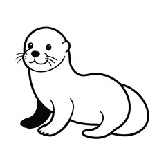 Cute Baby Sea Otter Vector illustration