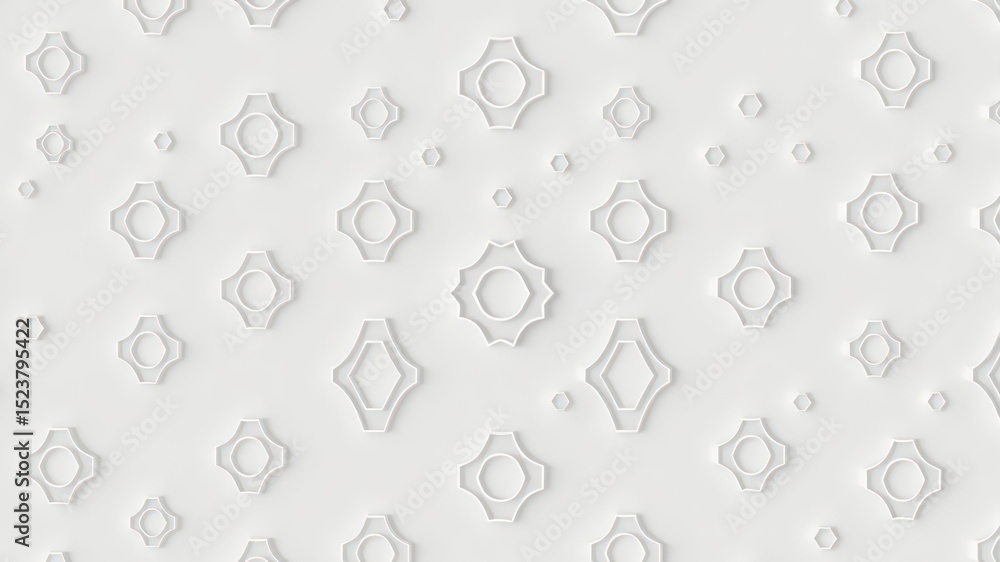 Aufkleber subtle interplay of light and shadow on a contemporary white geometric pattern featuring repeating a