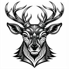 deer head silhouette on withe background