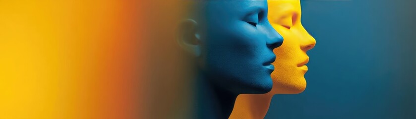 Mental wellness care on diagnosis, therapy and balance concept. Colorful mannequins showcasing artistic expression and creativity.