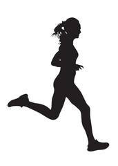People athletes on running race on white background