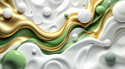 Abstract composition featuring smooth, organic shapes
