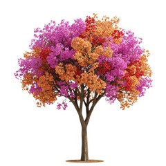 Fototapeta premium Colorful bougainvillea tree isolated on white background