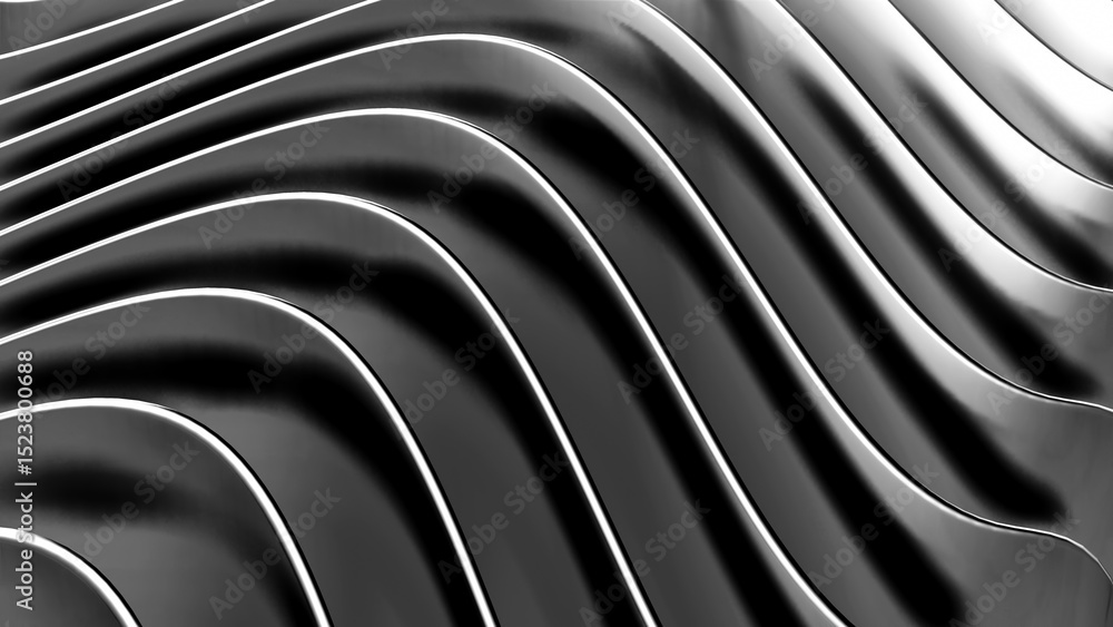 Poster silver gray striped pattern background, 3d lines design, abstract minimal background for business pr