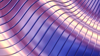 Purple blue striped pattern background, 3d lines design, abstract minimal background.