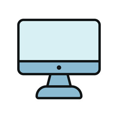 Flat computer icon, ideal for digital work, education, online use, office tools, and tech illustrations.