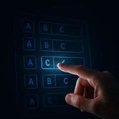 Cyber Touch Interface with Floating Icons Representing Business Safety and Productivity