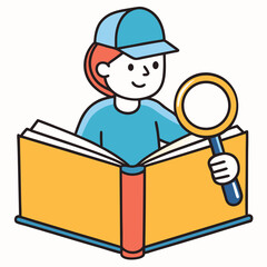 boy with magnifying glass