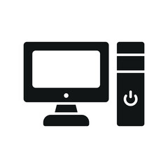 Flat computer icon, ideal for digital work, education, online use, office tools, and tech illustrations.