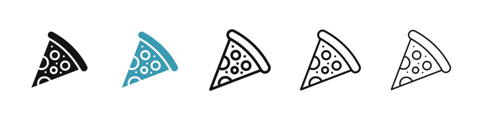 Pizza slice icon illustration vector symbol set