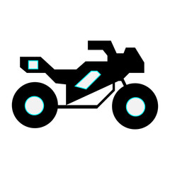 Black delivery scooter delivering food order rushing fast icon