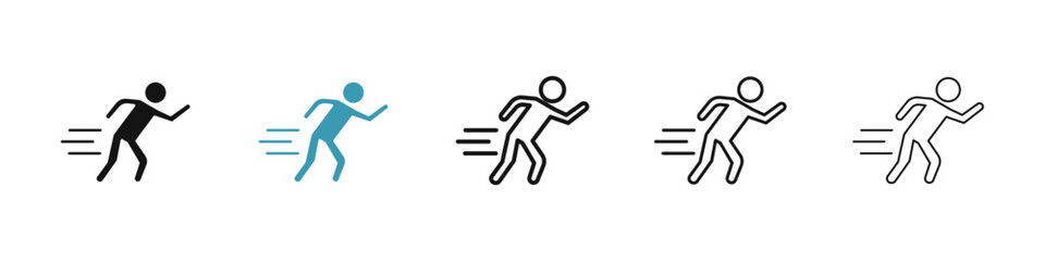 Running icon illustration vector symbol set