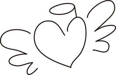 Angel Wings and Halo Heart Doodle

