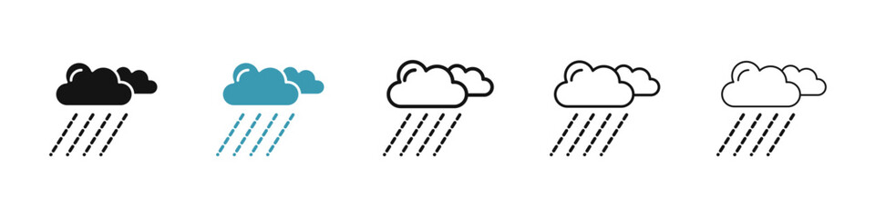 Rain icon illustration vector symbol set