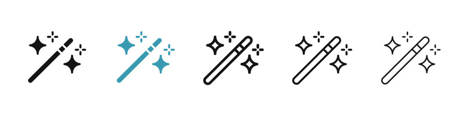 Magic wand icon illustration vector symbol set