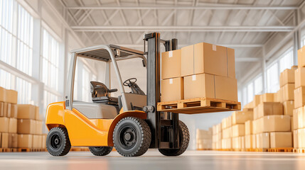 forklift in warehouse