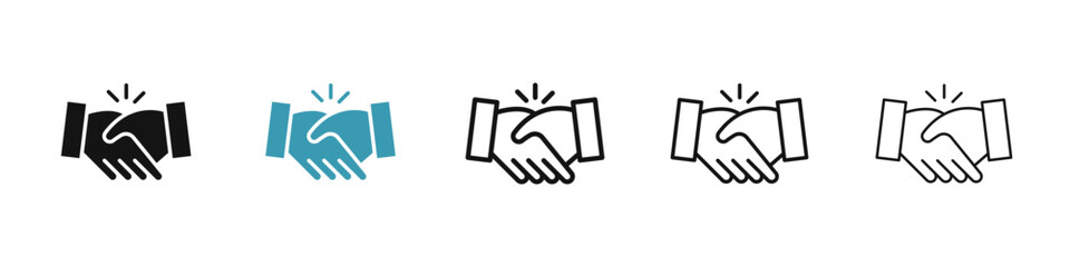 Handshake icon illustration vector symbol set