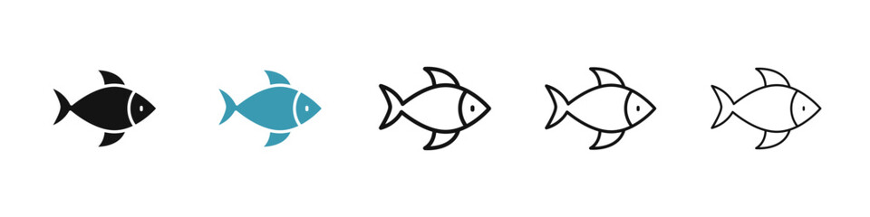 Fish icon illustration vector symbol set