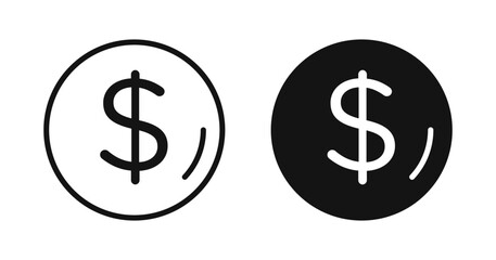 Dollar icon illustration vector symbol set
