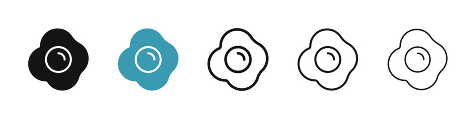 Egg fried icon illustration vector symbol set