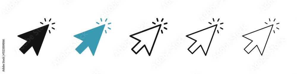 Poster cursor icon illustration vector symbol set