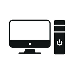 Flat computer icon, ideal for digital work, education, online use, office tools, and tech illustrations.