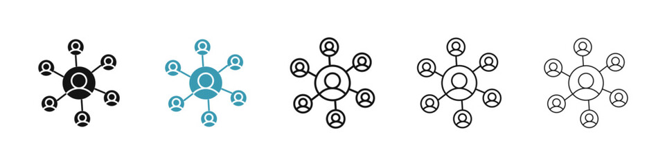 Chart network icon illustration vector symbol set