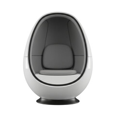 Modern egg-shaped capsule chair with cushioned interior