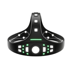 Futuristic neural headband with sensors and LED lights