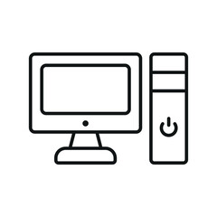 Flat computer icon, ideal for digital work, education, online use, office tools, and tech illustrations.