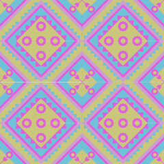 Retro pink floral geometric seamless pattern for textile or wallpaper design