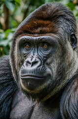 Obraz premium Gorilla potrait closeup shot