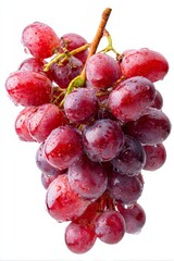 Red Grapes cluster, isolated on a pure white background