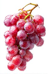 Red Grapes cluster, isolated on a pure white background