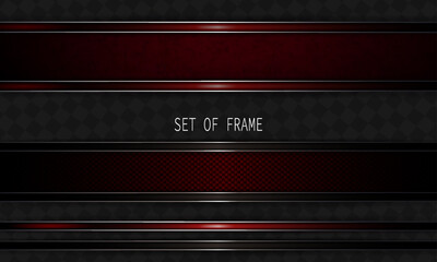Exquisite isolated set of red textured frames with border.