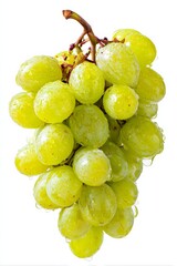green Grapes cluster, isolated on a pure white background