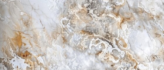 a background of a Abstract fossil in white brown gray Rock with gold effect vintage.