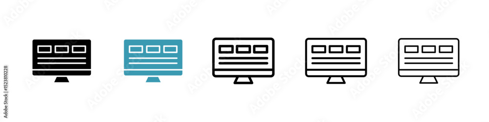 Poster web apps line icon in art style vector