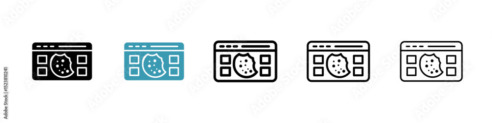 Poster web cookies line icon in art style vector