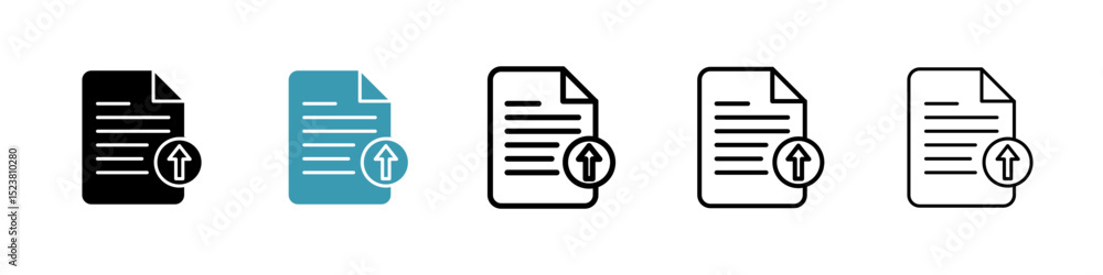 Poster upload file line icon in art style vector