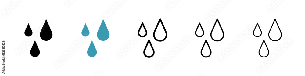 Poster tear drop line icon in art style vector